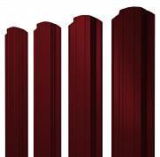 Штакетник Grand Line Прямоугольный фигурный 118 мм PE 0,4 RAL 3005 красное вино