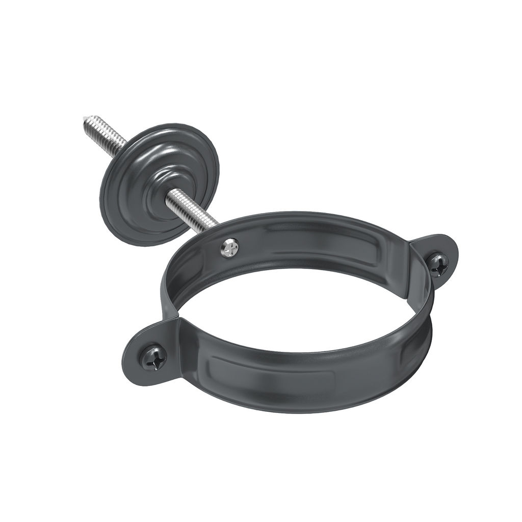 Хомут с комплектом крепления PU, 125/90 RAL7024