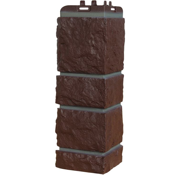 Угол фасадной панели наружный Камелот Design Шоколадный (шов RAL 7006)