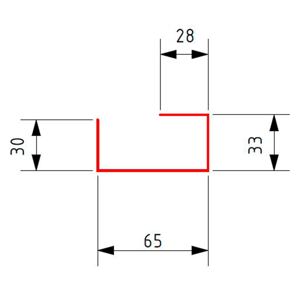 Опорная планка конька (30/65/33/28 мм), длина 2 метра Rooftop Бархат Zn180