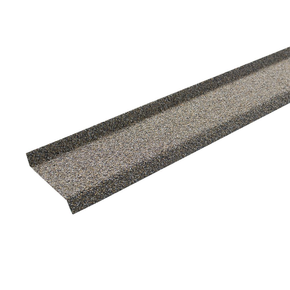 Планка цокольная HAUBERK 1250х85 мм с посыпкой Серо-бежевый