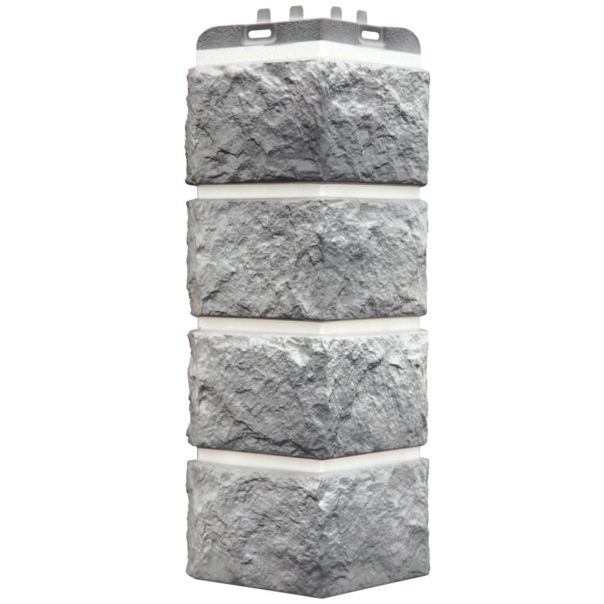 Угол фасадной панели наружный Колотый камень Design Plus Гранит с белым швом