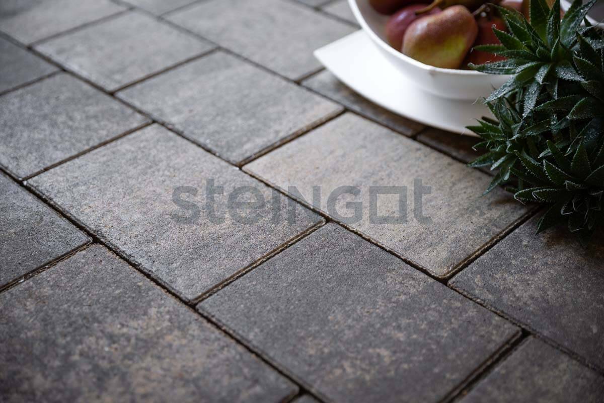 Steingot Тротуарная плитка Новый город Графитовый камень (Stein Black) 40 мм