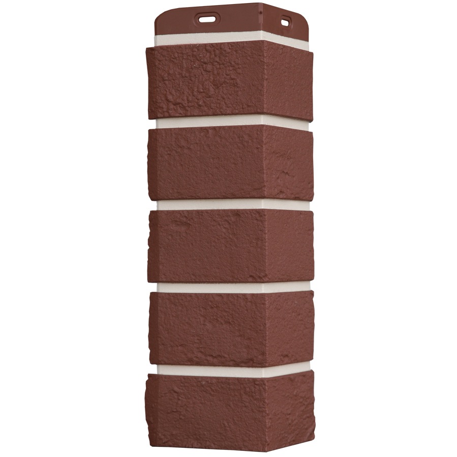 Угол фасадной панели наружный Состаренный кирпич Design Plus Корица с белым швом