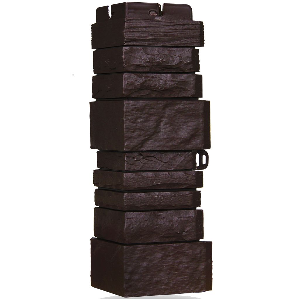 Угол фасадной панели наружный Сланец Classic Шоколадный