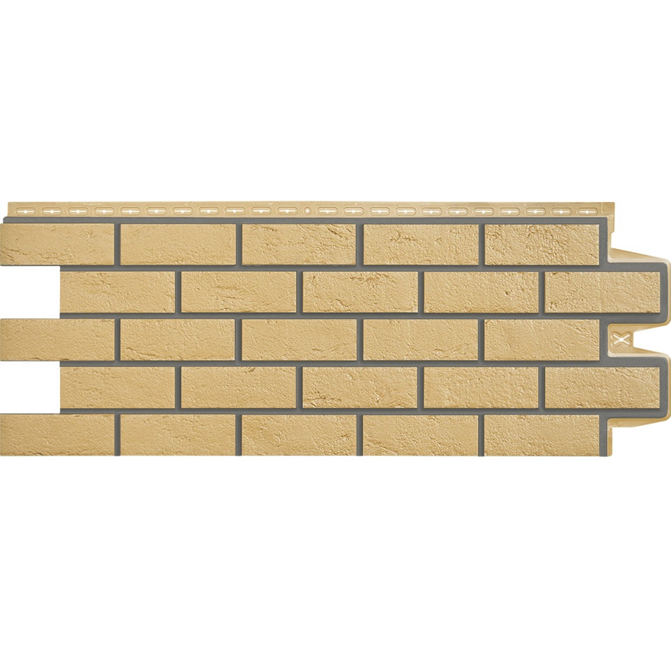 Фасадная панель Grand Line состаренный кирпич Design Песочный (шов RAL 7006)