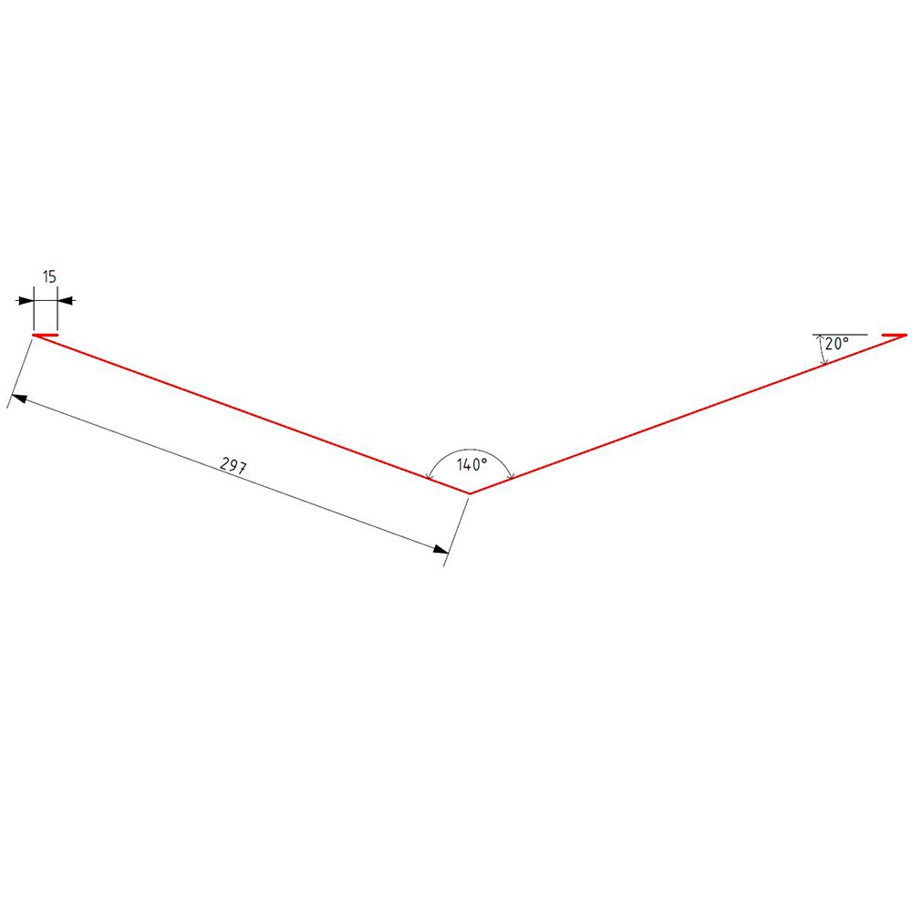 Ендова (297/297 мм), длина 2 метра GreenCoat Pural BT
