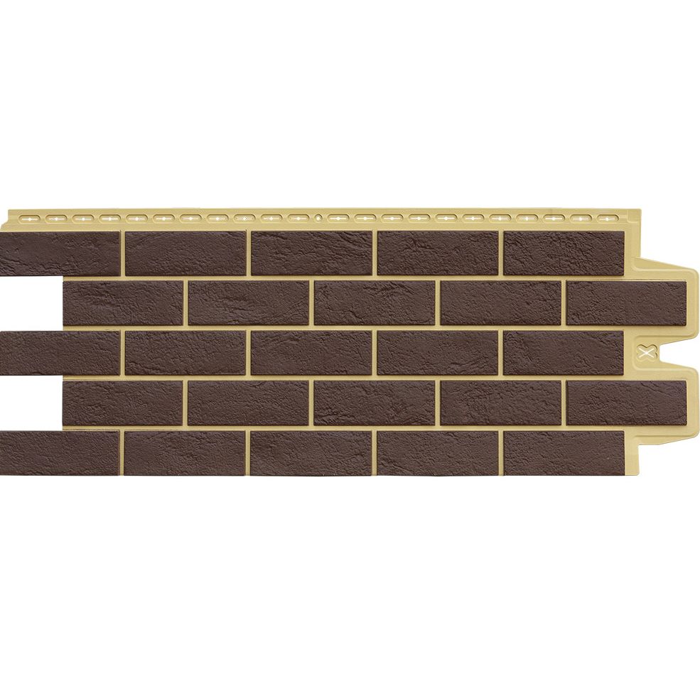 Фасадная панель Grand Line состаренный кирпич Design Plus Каштан