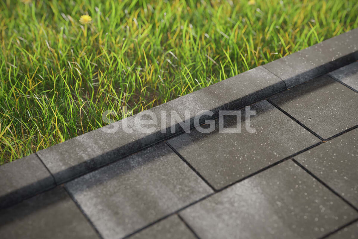Steingot Бордюр Садовый 1000*200*80 Графитовый камень (Stein Black)