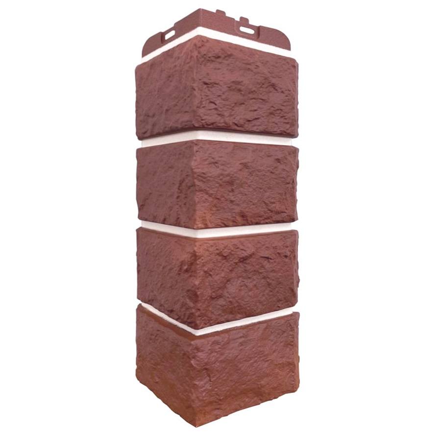 Угол фасадной панели наружный Колотый камень Design Plus Корица с белым швом