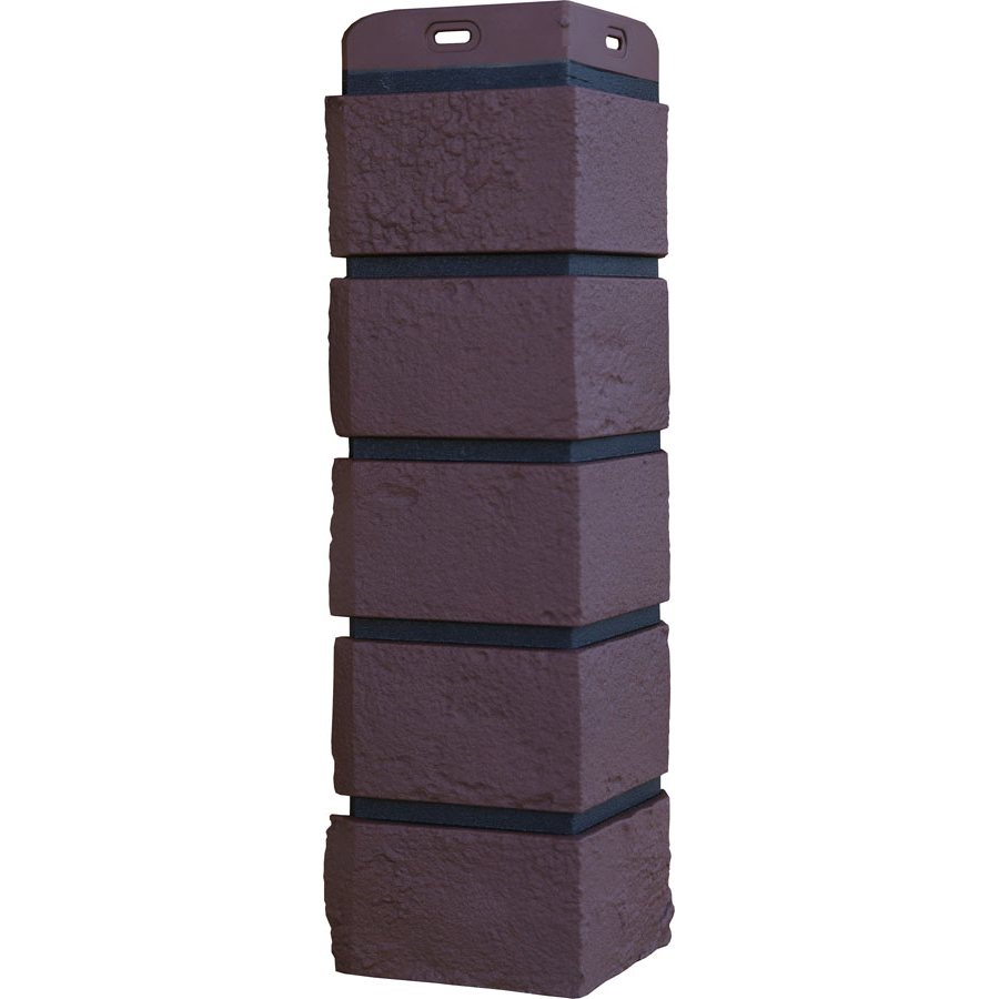 Угол фасадной панели наружный Состаренный кирпич Design Plus Каштан с черным швом