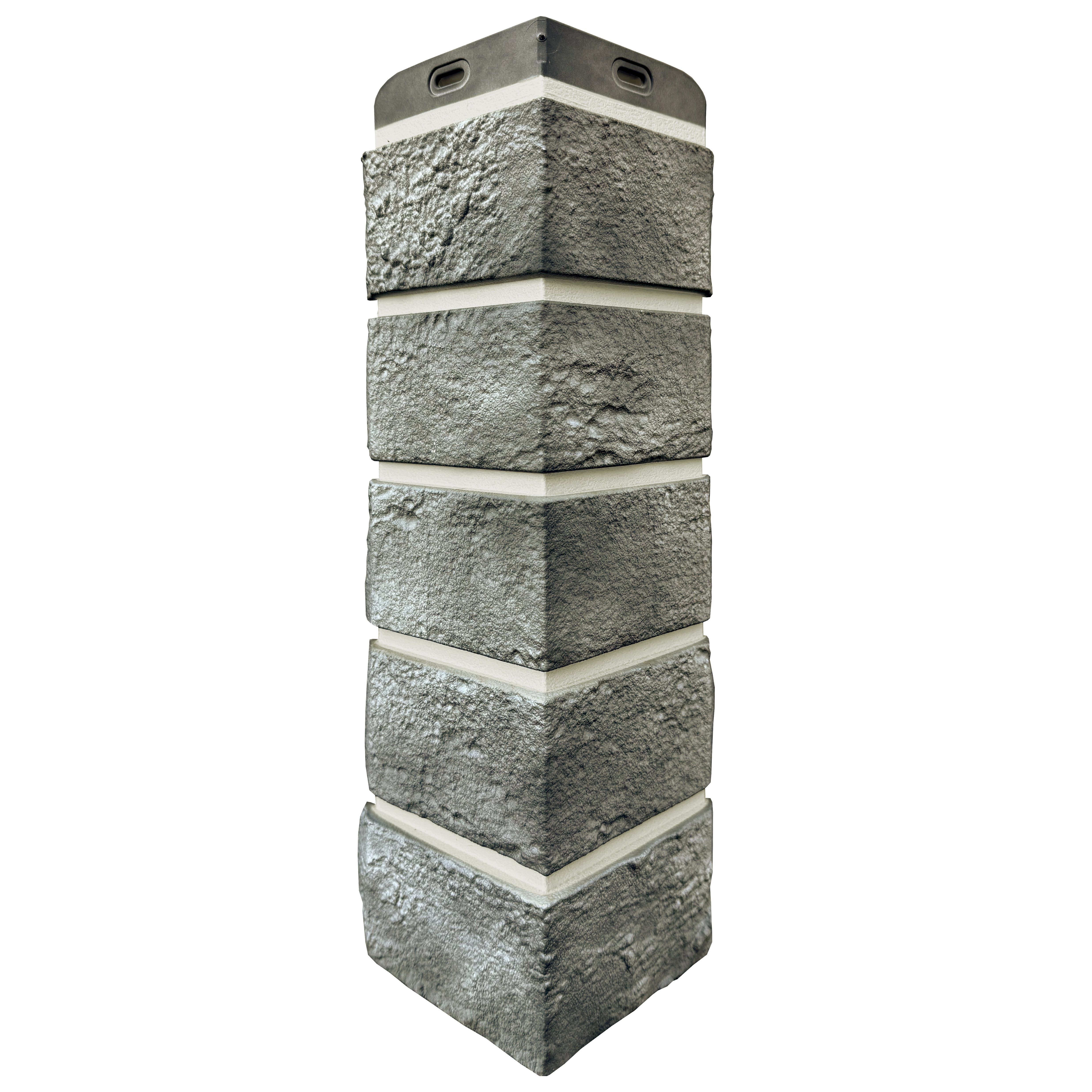 Угол фасадной панели наружный Состаренный кирпич Design Plus Гранит с белым швом