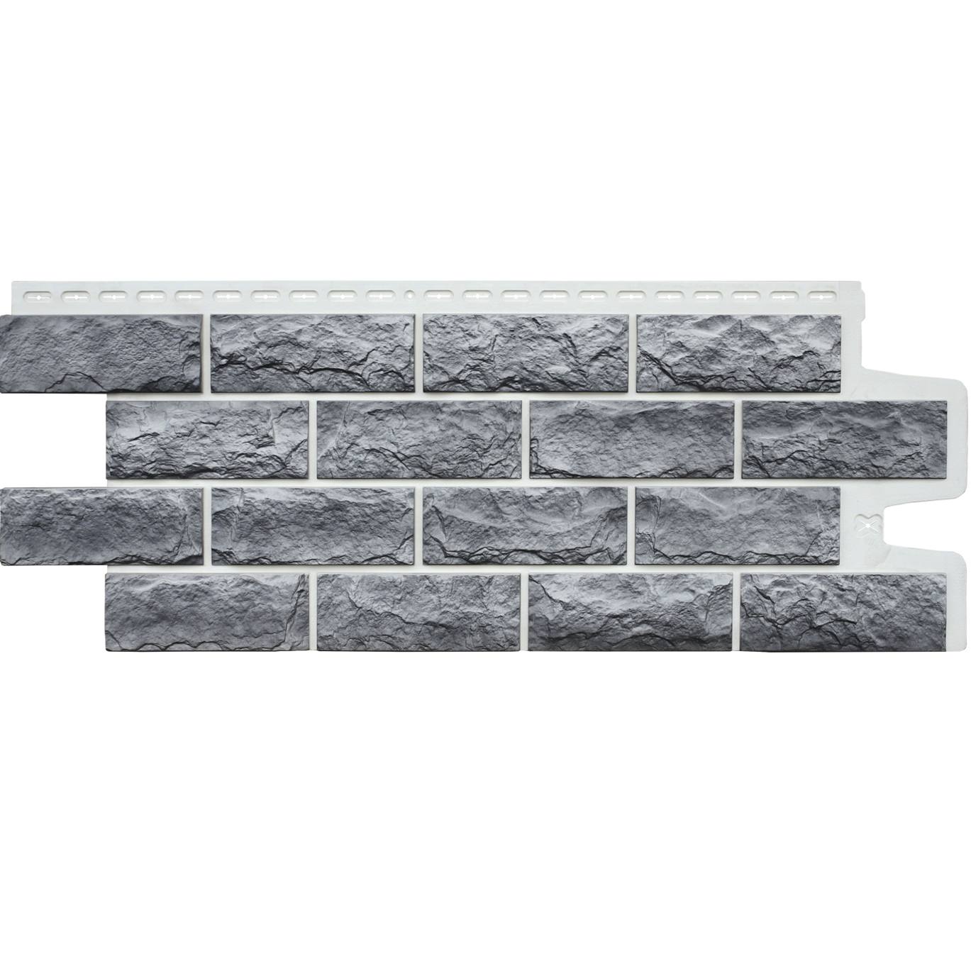 Фасадная панель Grand Line Колотый камень Design Plus Гранит с белым швом