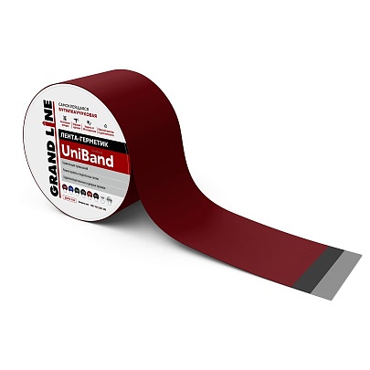 Герметизирующая лента Grand Line UniBand самоклеящаяся 10м*20см RAL 3005 красная