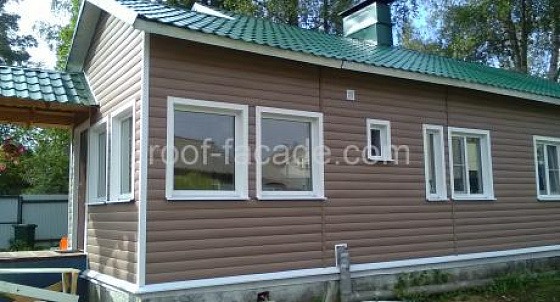 Облицовка фасада блокхаусом в Песочном