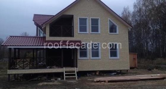 Монтаж металлочерепицы и облицовка фасадными панелями (Апраксин)