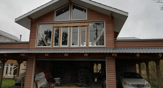 Облицовка виниловым блок-хаусом в д. Лемболово