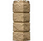 Угол фасадной панели наружный Колотый камень Classic Песочный