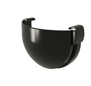 Заглушка желоба Grand Line 135/90 Дизайн ПВХ черный (RAL 9005)