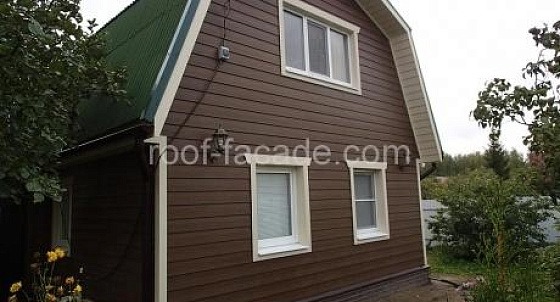 Монтаж волнистого листа и облицовка фиброцементным сайдингом (Боровое)