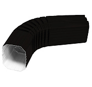 Колено трубы прямоугольное гофрированное Grand Line Vortex Matt RAL 9005