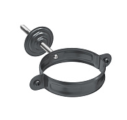 Хомут трубы с метизом и накладкой Aquasystem Комфорт D90 RAL7024 PE