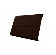 Металлический сайдинг Grand Line Вертикаль line 0,45 Print Twincolor Choco Wood