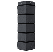 Угол фасадной панели наружный Состаренный кирпич Design Графит (шов RAL 9005)