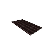 Металлочерепица Grand Line Kamea 0,5 Satin Matt RAL8017 Шоколадно-коричневый