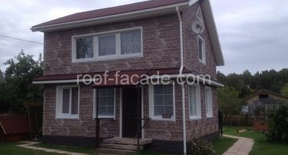 Монтаж гибкой черепицы и облицовка фасадными панелями (Ропша)