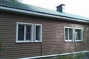 Облицовка фасада блокхаусом в Песочном