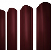 Штакетник Grand Line Круглый фигурный 128 мм PE-Double 0,45 RAL 3005 красное вино