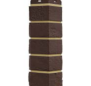 Угол фасадной панели наружный Состаренный кирпич Design Plus Каштан