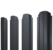 Штакетник П-образный фигурный А GL 0.45 мм 7024/7024 (темно-серый) РЕ двусторонний 2.00 м