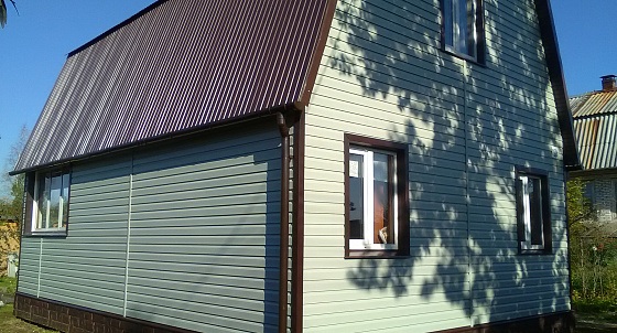 Монтаж винилового сайдинга, монтаж профнастила в д. Грибное