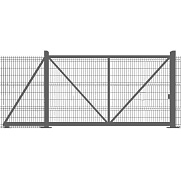 Ворота откатные влево Grand Line Profi 2,03x6 RAL 7040 (серый)