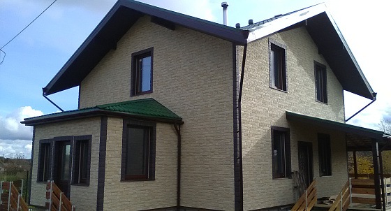 Облицовка фасадными панелями в д. Сабск