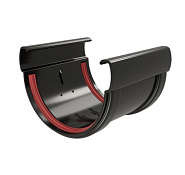 Соединитель желобов Grand Line 135/90 Дизайн ПВХ черный (RAL 9005)