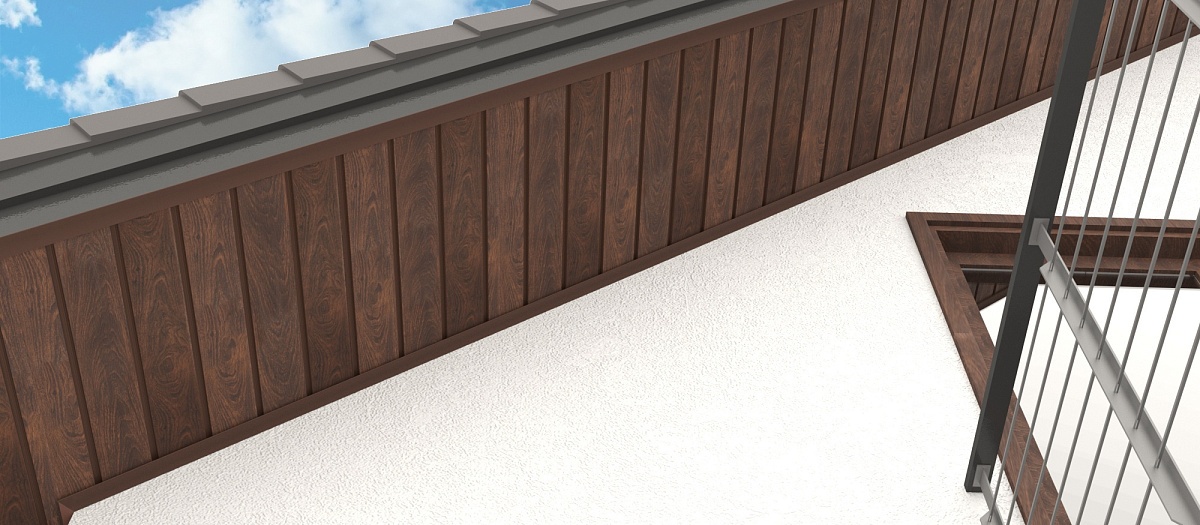 Софит PRO без перфорации Ю-ПЛАСТ Орех