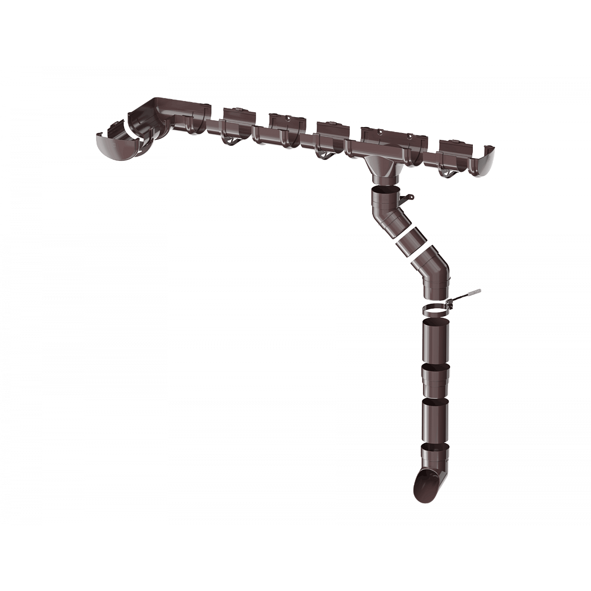 Колено трубы 108° ТН ПВХ, темно-коричневый