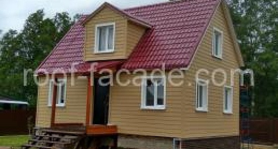 Отделка фасада фиброцементным сайдингом Этернит Кедрал