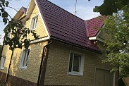 Монтаж металлочерепицы и облицовка фасада в дер. Мшинская