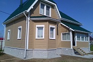 Монтаж металлочерепицы и облицовка виниловым блок-хаусом в д. Горки
