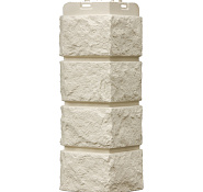 Угол фасадной панели наружный Колотый камень Classic Молочный