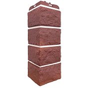 Угол фасадной панели наружный Колотый камень Design Plus Корица с белым швом