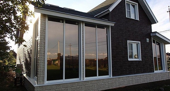 Облицовка фасадными панелями (Вопша)