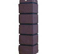 Угол фасадной панели наружный Состаренный кирпич Design Plus Каштан с черным швом