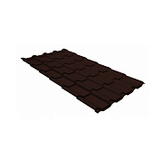 Металлочерепица Grand Line Kamea 0,5 GreenCoat Pural matt RR 887 Шоколадно-коричневый (RAL 8017 Шоколадно-коричневый)