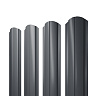 Штакетник Полукруглый Slim фигурный GL 0.45 мм 7024/7024 (темно-серый) РЕ двусторонний 2.00 м