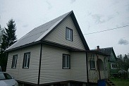 Отделка виниловым блокхаусом садового дома в Дунай